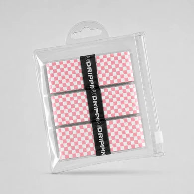 UDrippin Custom Overgrips - 3 Pack - Pink/White Checkers