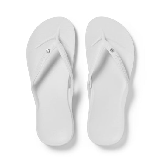 Archies Original Classic Jandals - With Crystal - White