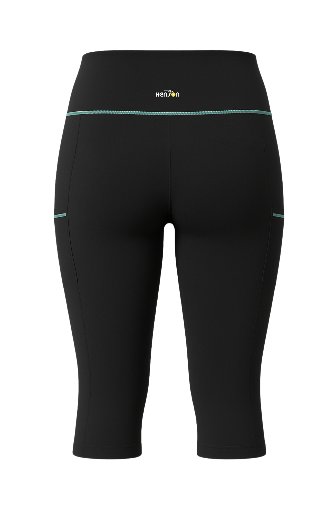 Henson Women's below-knee tennis leggings with inverted ball pockets - Black