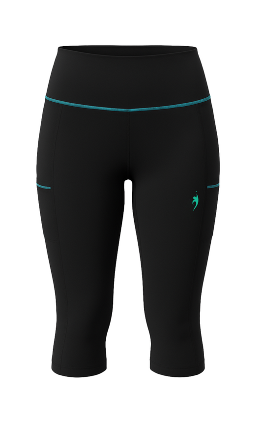 Henson Women's below-knee tennis leggings with inverted ball pockets - Black