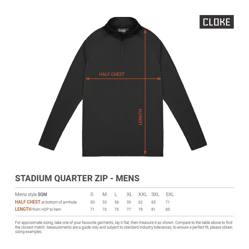 Cloke Adults Stadium 1/4 Zip Long Sleeve Tee