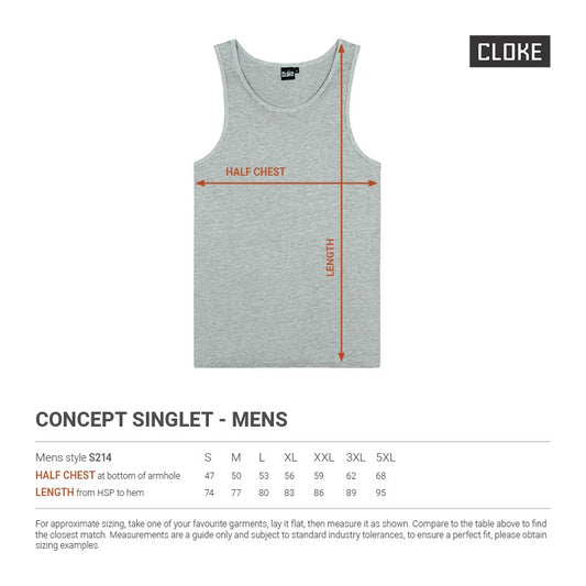 Hibiscus Coast Pickleball Concept Lifestyle Singlet - Mens - Black with Large Coloured Logo