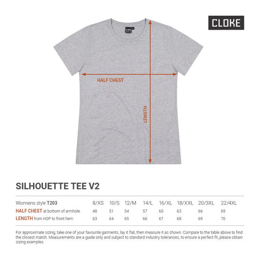 Hibiscus Coast Pickleball Silhouette T-Shirt V2 - Ladies - Black - With Large Coloured Logo