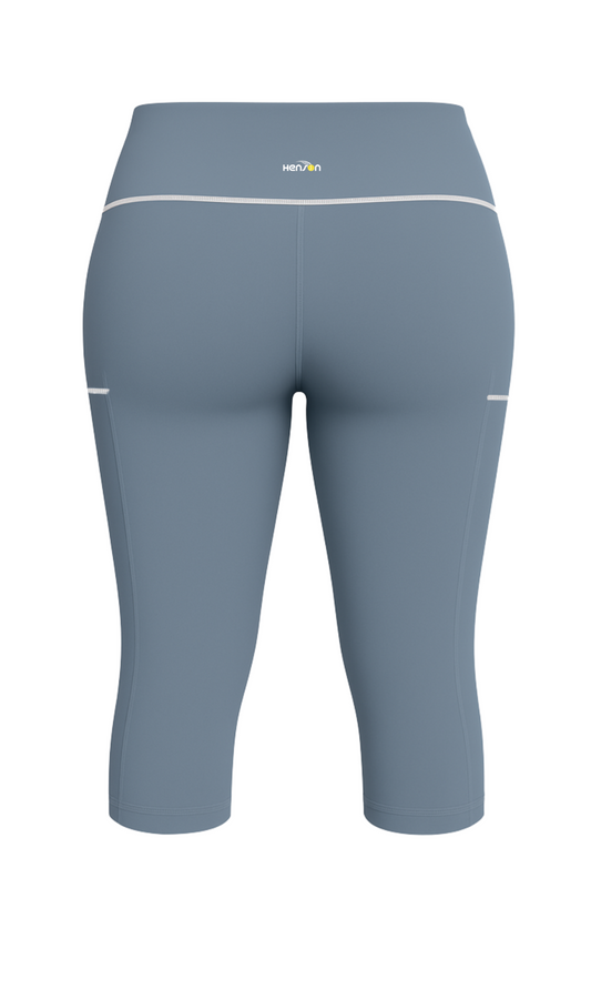 Henson Women's below-knee tennis leggings with inverted ball pockets - Livid