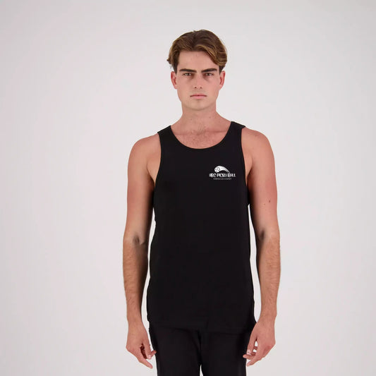 Hibiscus Coast Pickleball Concept Lifestyle Singlet - Mens - Black with Small White Logo