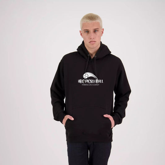 Hibiscus Coast Pickleball Origin Hoodie - Mens - Black with Large White Logo
