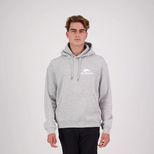 Hibiscus Coast Pickleball Origin Hoodie - Mens - Grey Marle with Small White Logo