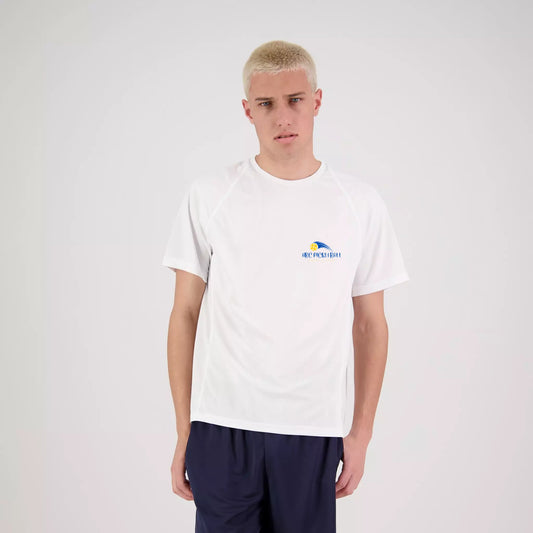 Hibiscus Coast Pickleball XT Performance Playing Shirt - Mens - White - With Small Coloured Logo