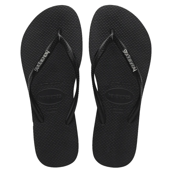 Ladies black havaianas flip flops sales