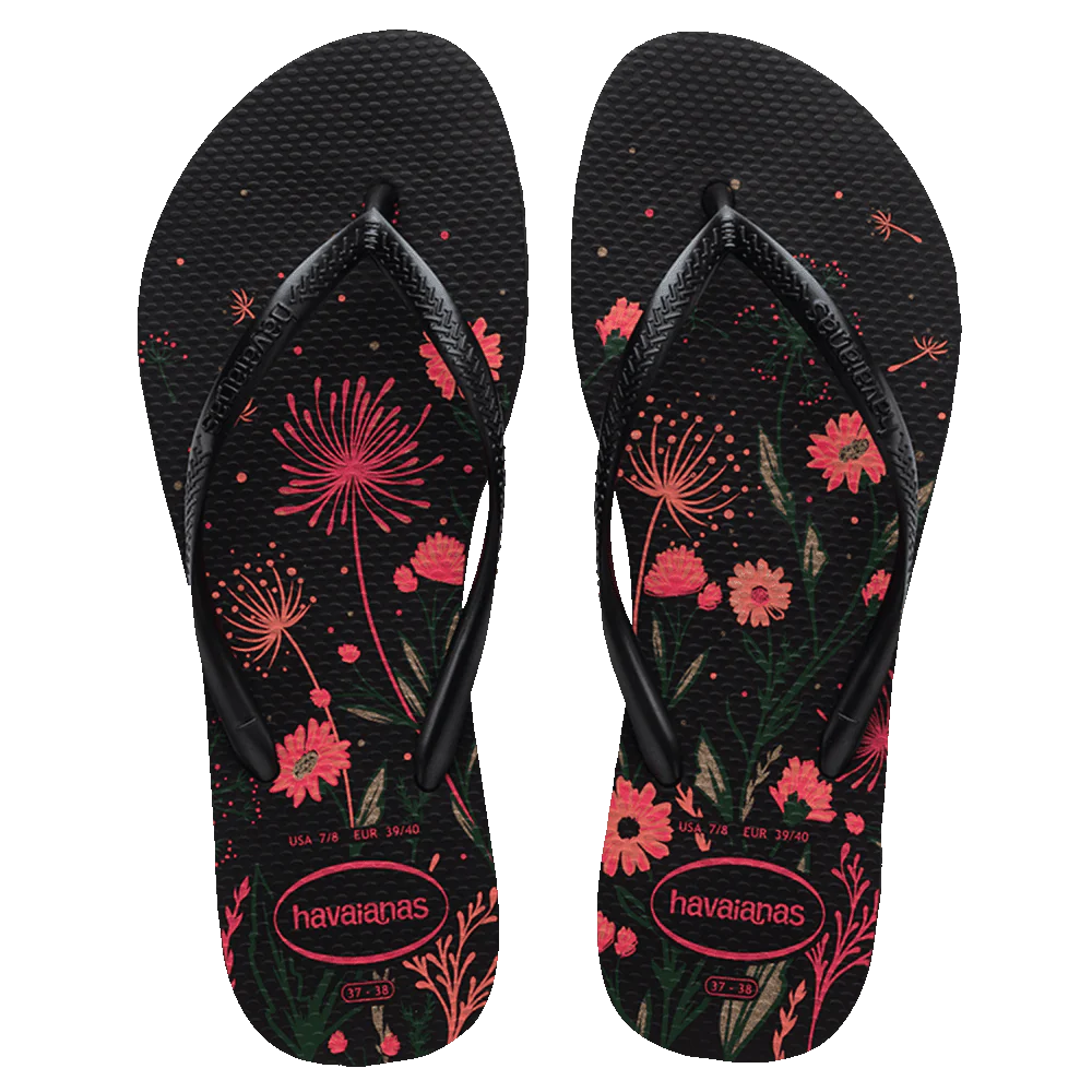 Ladies fashion black slim havaianas