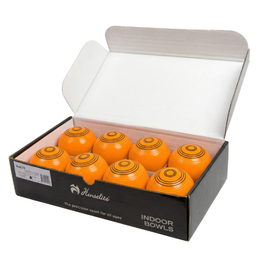 Henselite Indoor Carpet Bowls - 3 7/8 Half Set - 8 - Orange - PRE-ORDER
