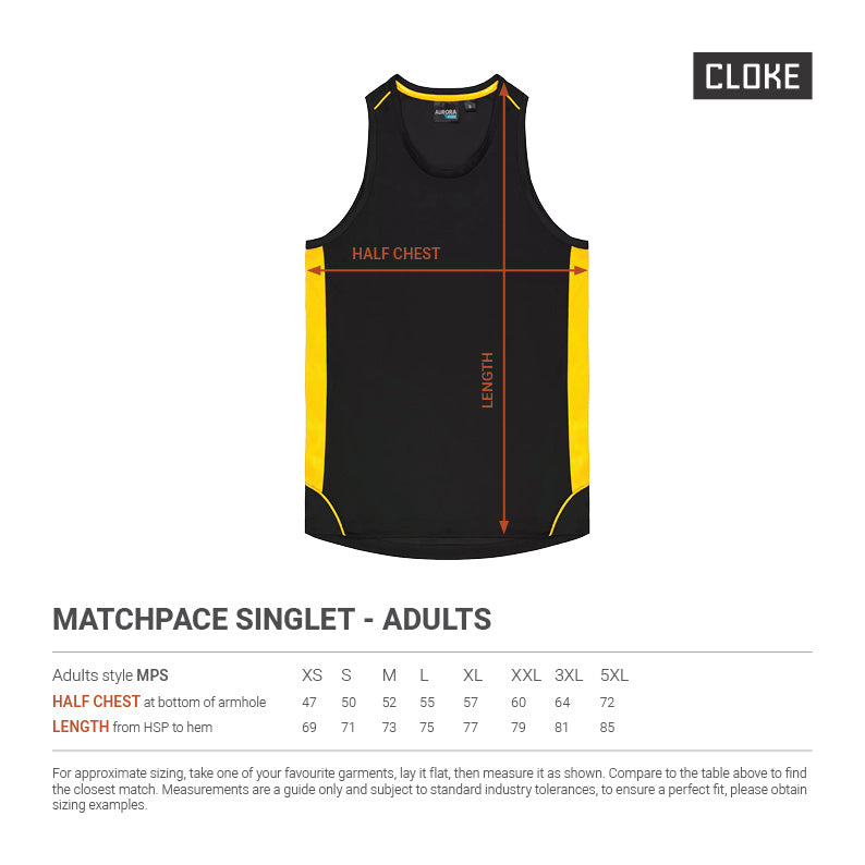 Cloke Matchpace Adults Singlet