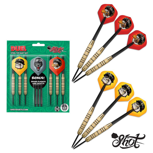 Shot Duel Steel Tip Dart Set - 18gm