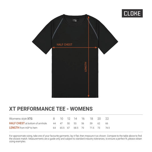 Hibiscus Coast Pickleball XT Performance Playing Shirt - Ladies - Black - With Large Coloured Logo