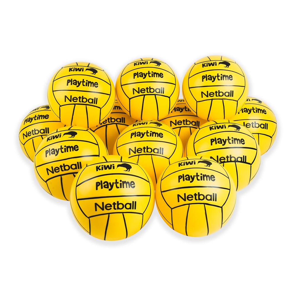 Netball Training Pack – Value (12 Balls + Carry Bag) – Silver Fern