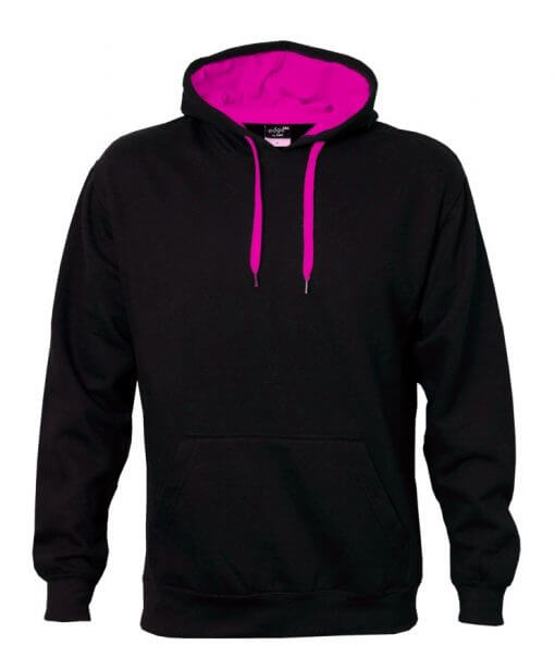 Contrast Hoodie Black Pink