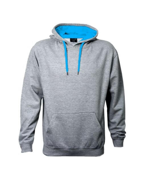 Contrast Hoodie Grey Aqua