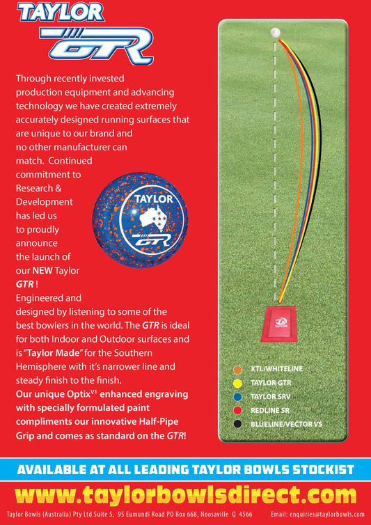 Taylor SR Redline Lawn Bowls - Assorted Colours