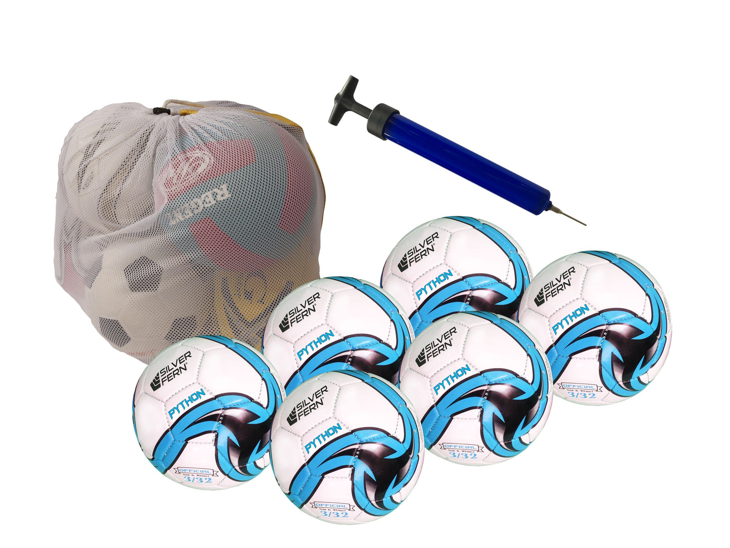 Silver Fern Soccer Ball Kit, sz3 - 6 Ball