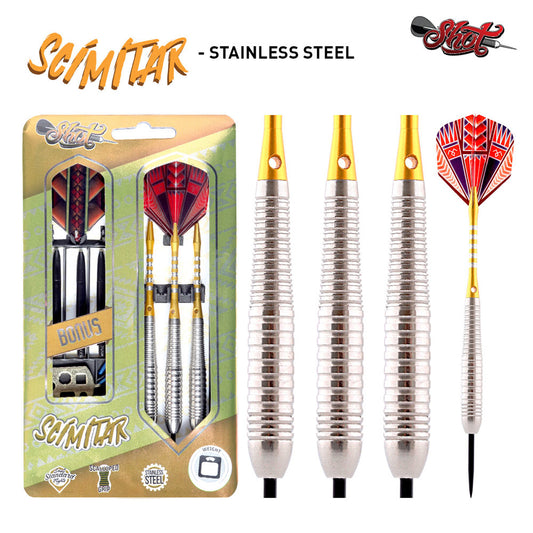 Shot Scimitar Steel Tip Dart Set-Stainless Steel Barrels