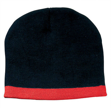 Skull Beanie Black Red
