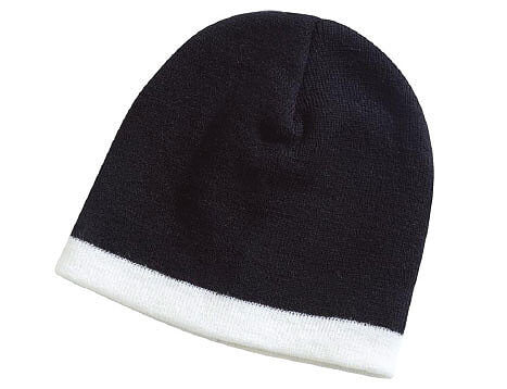 Skull Beanie Black White