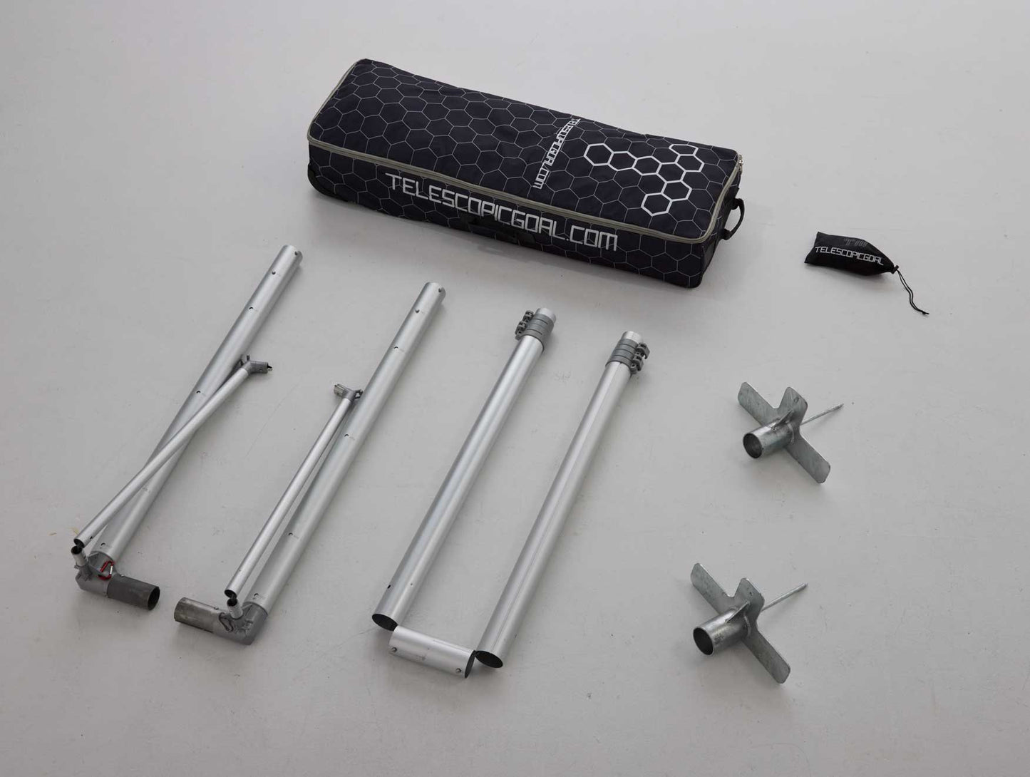 TELESCOPIC GOAL - T2 - SOFT GROUND ALUMINIUM CROSS BAR SOCCER GOAL