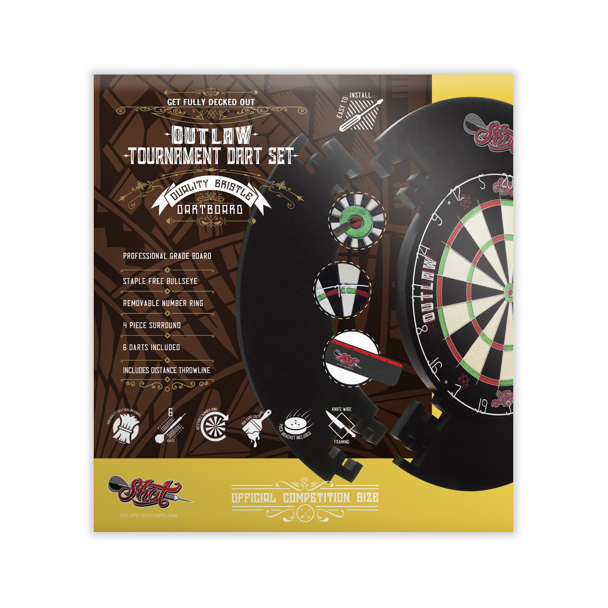 Outlaw Tournament Dartboard & Surround Set