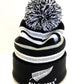 All Blacks Stripe Pom Pom Beanie - Childrens
