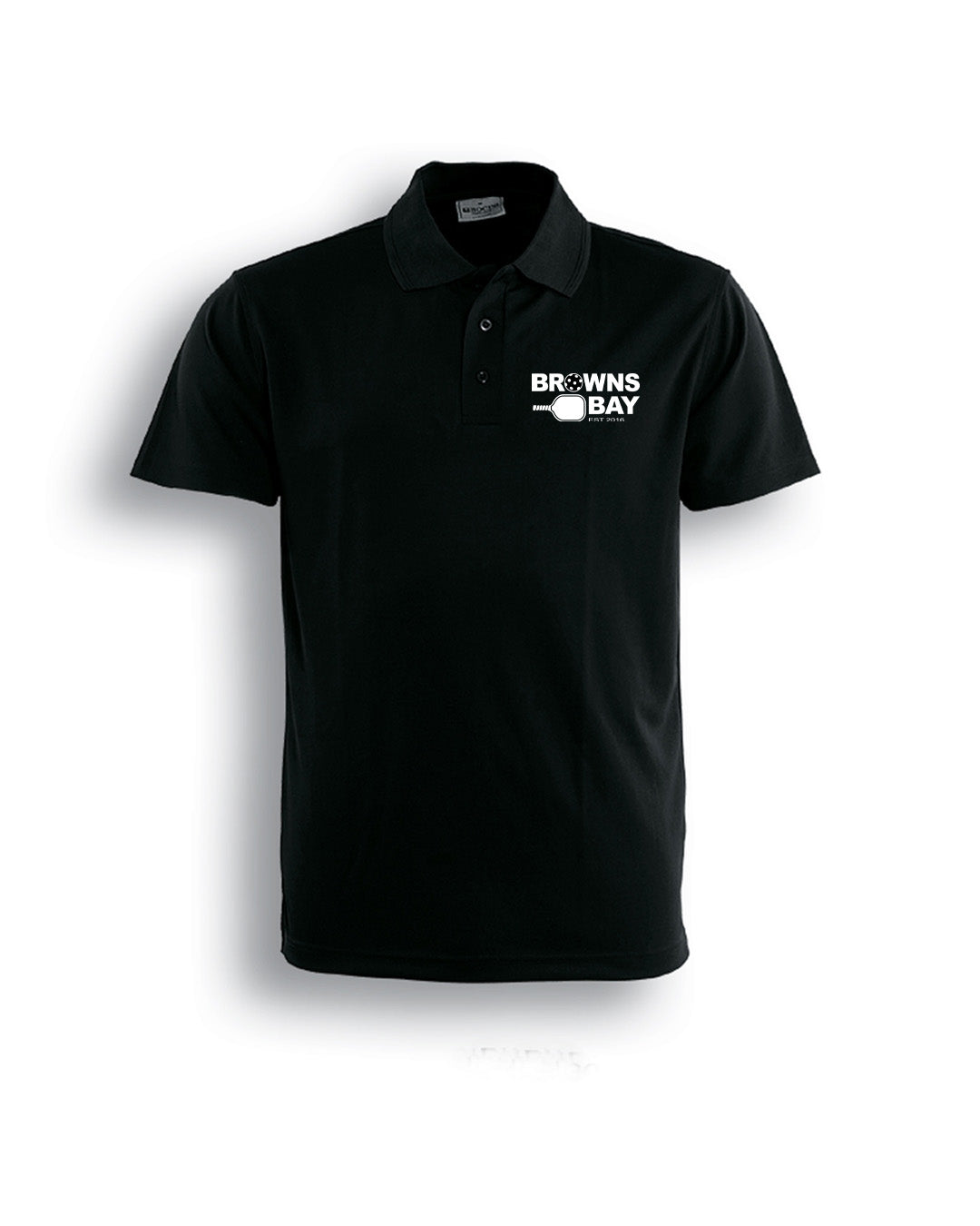 Browns Bay Pickleball Breezeway Polo Shirt - Black - Ladies