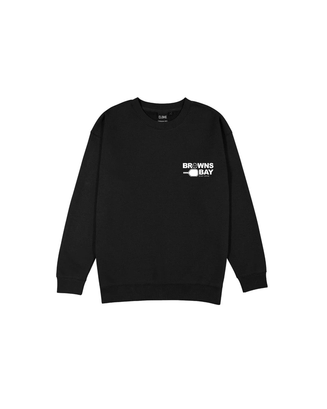 Browns Bay Pickleball Crew Neck Sweat - Black - Mens - WITH NAME
