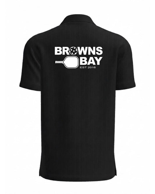 Browns Bay Pickleball Breezeway Polo Shirt - Black - Mens