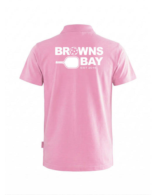 Browns Bay Pickleball Breezeway Polo Shirt - Pink - Mens