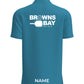 Browns Bay Pickleball Breezeway Polo Shirt - Cyan - Ladies - WITH NAME