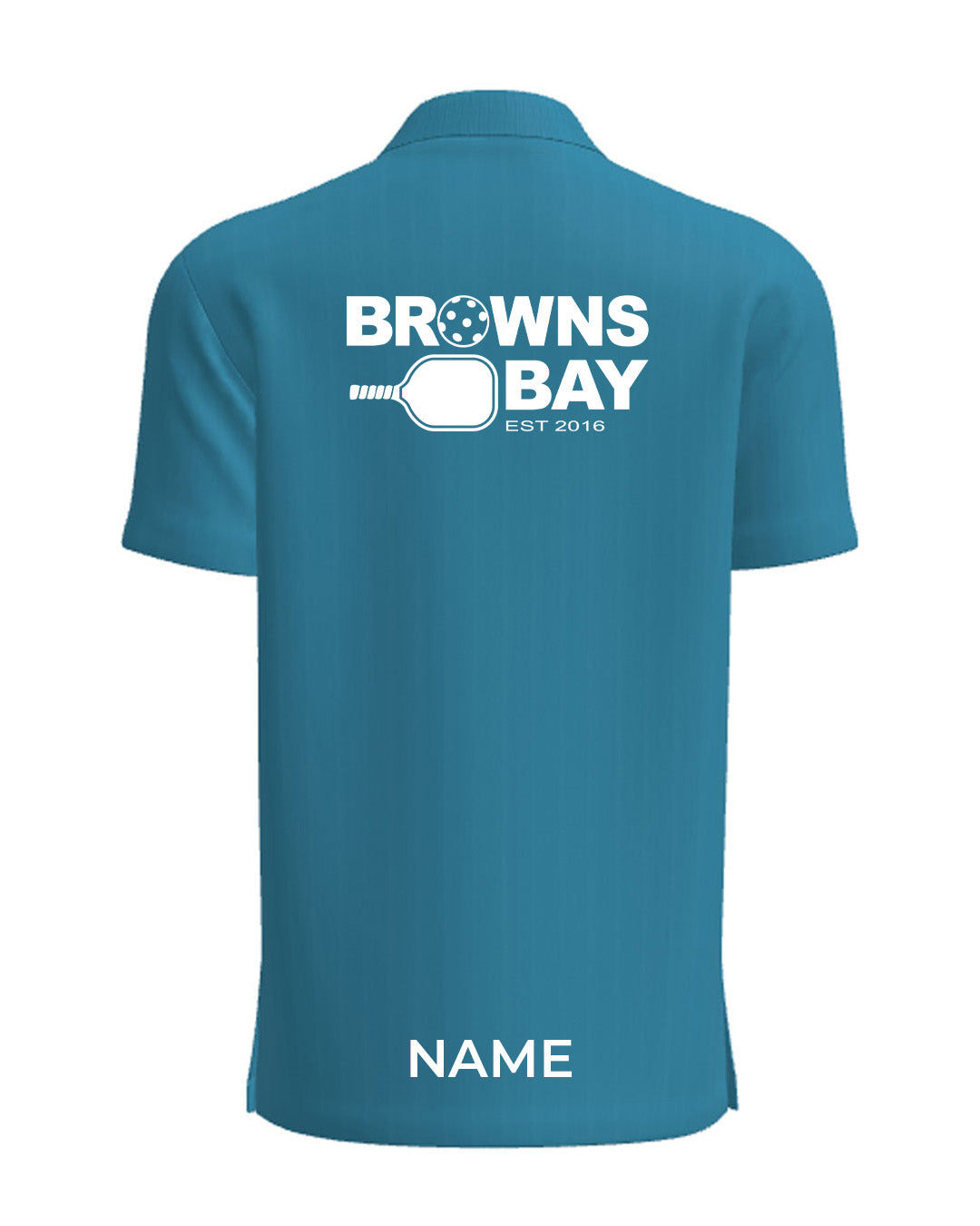 Browns Bay Pickleball Breezeway Polo Shirt - Cyan - Ladies - WITH NAME