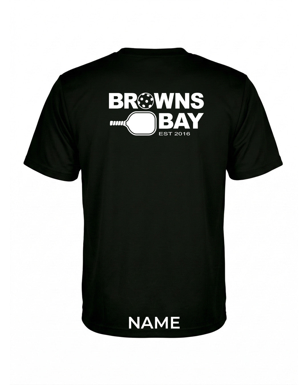 Browns Bay Pickleball Breezeway T-Shirt - Black - Ladies - WITH NAME