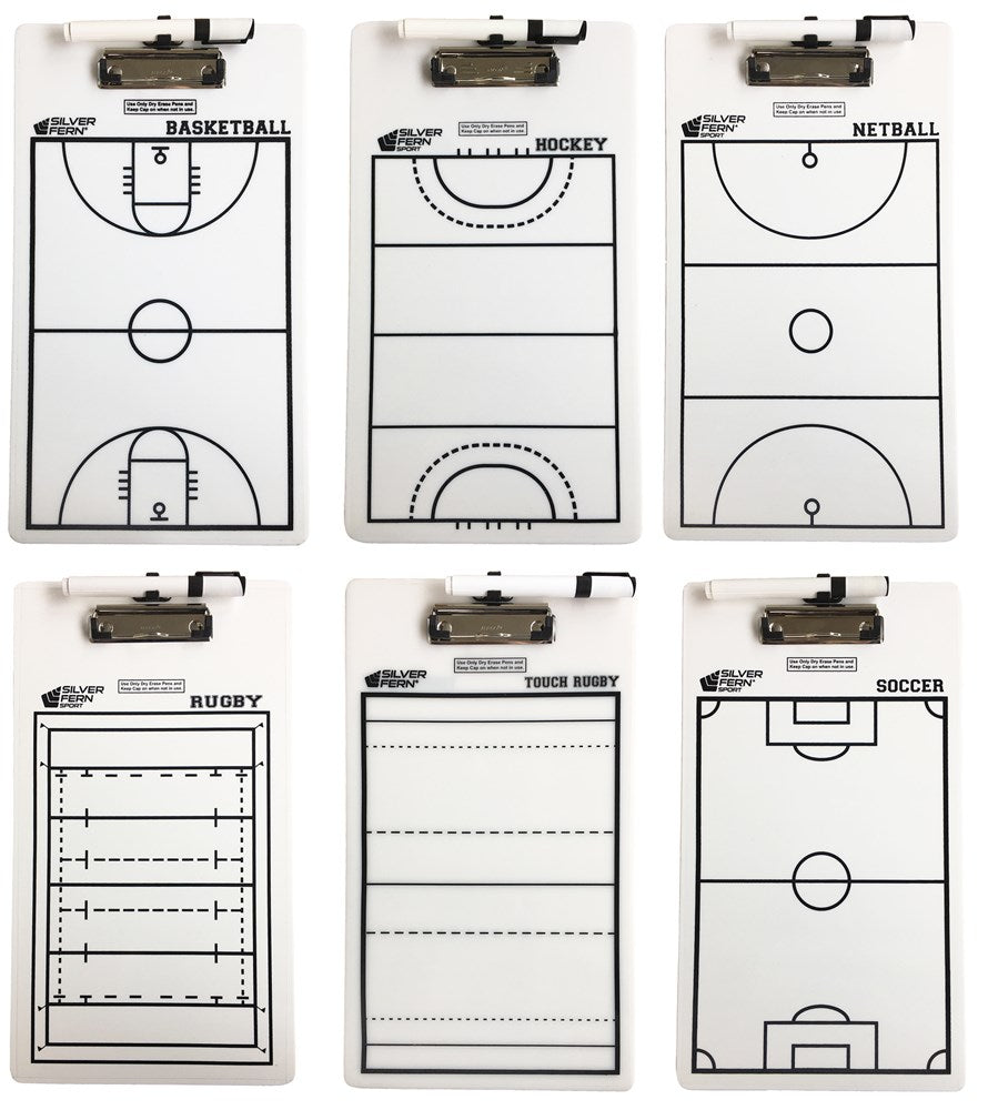 Silver Fern Coaching Clipboard - 6 Sports Available