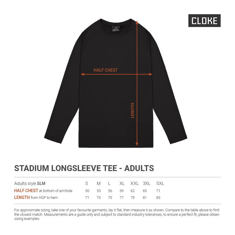 Cloke Adults Stadium Long Sleeve Tee