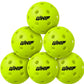 WHIP Outdoor Pickleballs - 6 Pack - Fluro Yellow