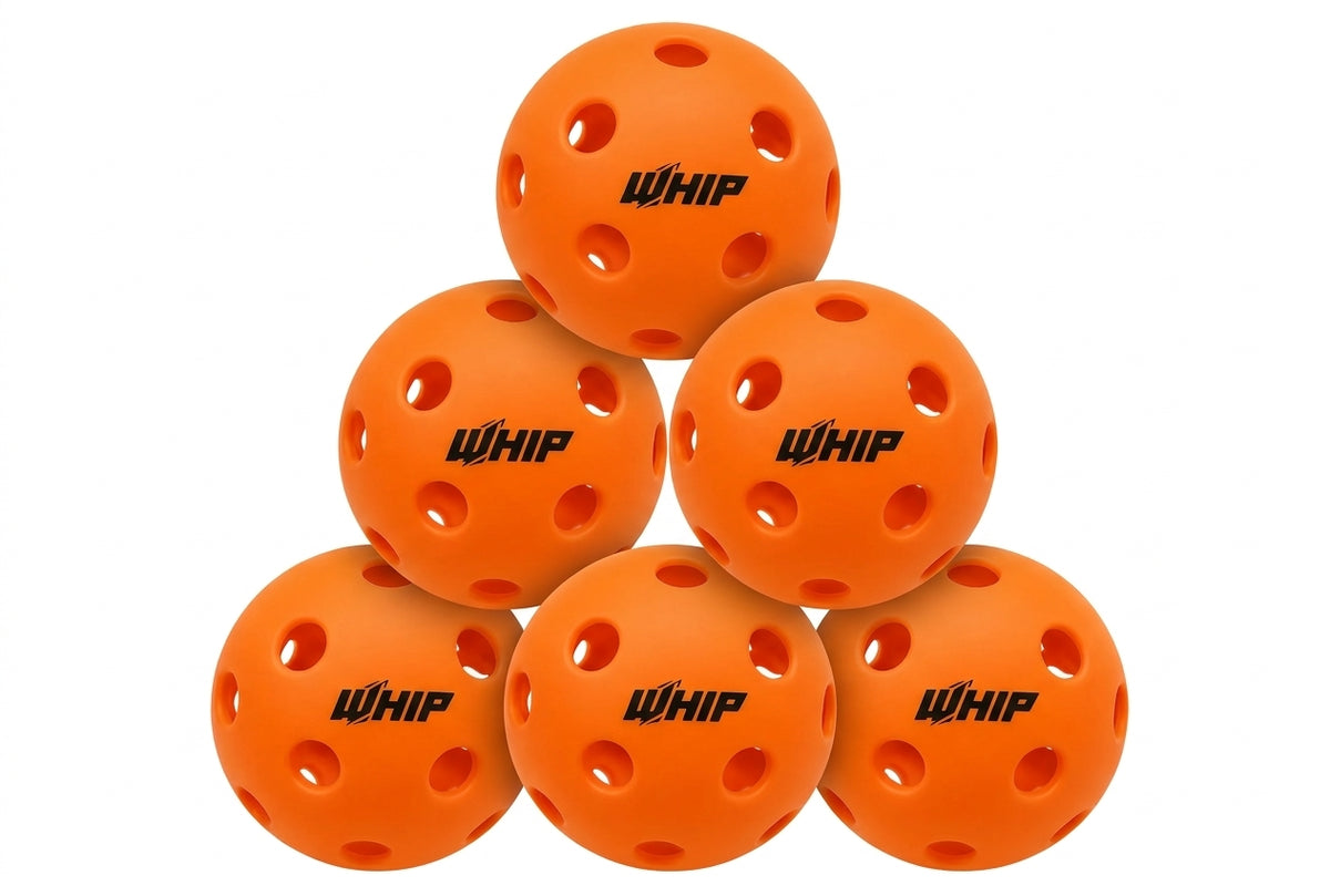 WHIP Indoor Pickleballs - 6 Pack - Orange