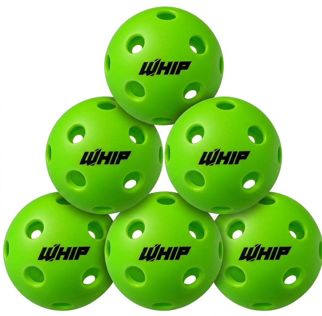 WHIP Indoor Pickleballs - 6 Pack - Green
