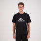 Hibiscus Coast Pickleball XT Performance Playing Shirt - Mens - Black - With Large White Logo