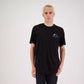 Hibiscus Coast Pickleball Outline Lifestyle T-Shirt - Mens - Black with Small Coloured Logo