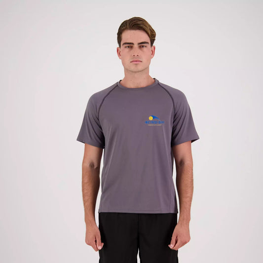 Hibiscus Coast Pickleball XT Performance Playing Shirt - Mens - Dark Grey - With Small Coloured Logo