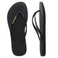 Havaianas Slim Logo Metallic Flip Flops - Ladies Black/Gold