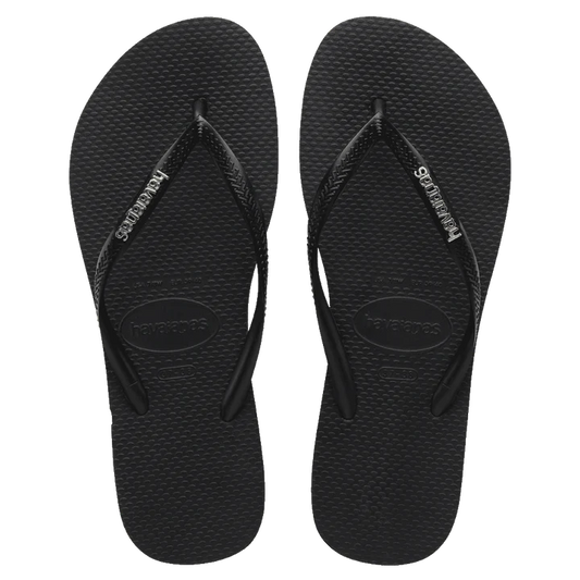 Black and silver havaianas hotsell