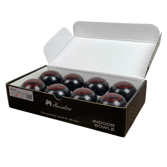 Henselite Indoor Carpet Bowls - 3 7/8 Half Set - 8 - Black - PRE-ORDER