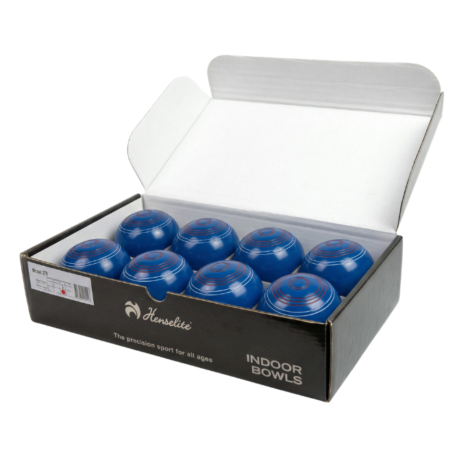 Henselite Indoor Carpet Bowls - 3 7/8 Half Set - 8 - Blue - PRE-ORDER