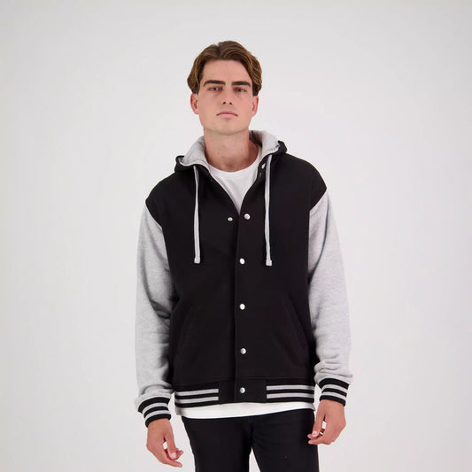 Cloke Hooded Letterman Jacket