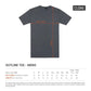 Hibiscus Coast Pickleball Outline Lifestyle T-Shirt - Mens - Black with Small White Logo